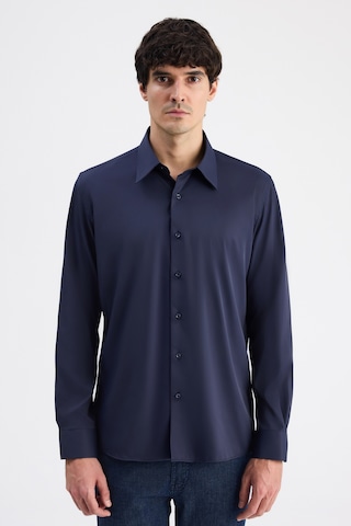 Twn Slim Fit Lacivert Düz Travel Gömlek 6ef02ad10288m Çok Renkli