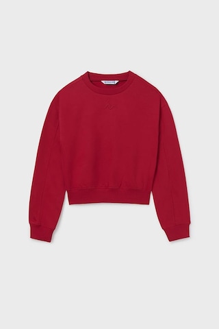 Kız Çocuk Nakış İşlemeli Kısa Kesim Sweatshirt - Kırmızı Kırmızı