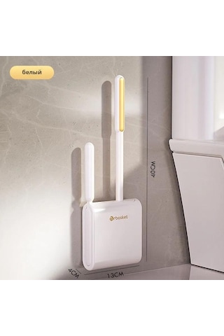 Singree Yeşil Silikon Tuvalet Fırçası Seti - Süksiyon Cup İle Konforlu Temizlik Ve Organize Depolama Beyaz