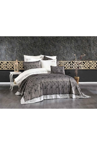 Vnl Butik Yatak Örtüsü Çift Kişilik Deniz Siyah Renkli