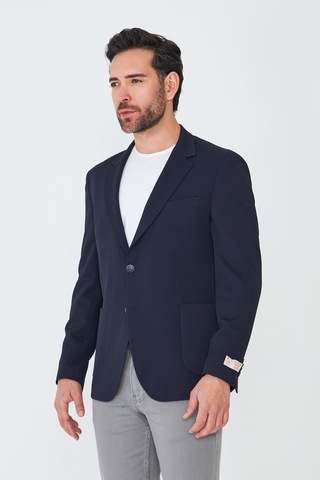 Lacivert Slim Fit Blazer Erkek Ceket Laci
