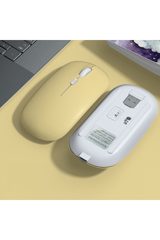 Huawei Uyumlu Tablet Şarj Edilebilir Sessiz Mouse Bluetooth + 2.4hz Wifi