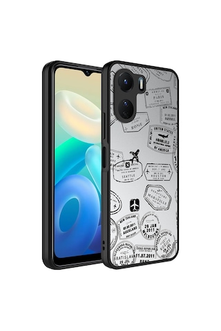 Goocamp Vivo Y16 Kılıf Aynalı Desenli Kamera Korumalı Parlak Mirror Kapak - Süper An Süper Anne