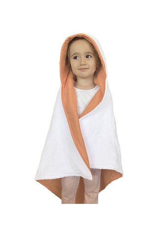 %100pamuk Kapşonlu Bebek Çocuk Banyo Havlusu Çift Yönlü K-beyaz