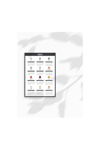 Renk Temalı Minimal Poster Duvar Takvimi