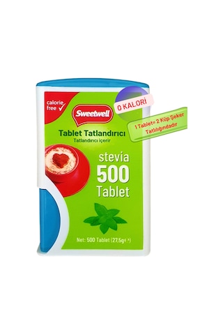 Sweetwell Stevia Tablet Tatlandırıcı 500 Tablet x 3 Adet
