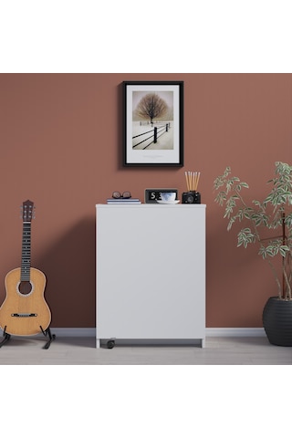 Asra Trend Fonksiyonel Kitaplık MD002 %100 MDF Katlanır Çalışma Masası Beyaz