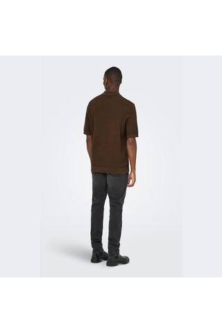 Only & Sons Menu Structure Erkek Kahverengi Polo Tişört 22038171-psl