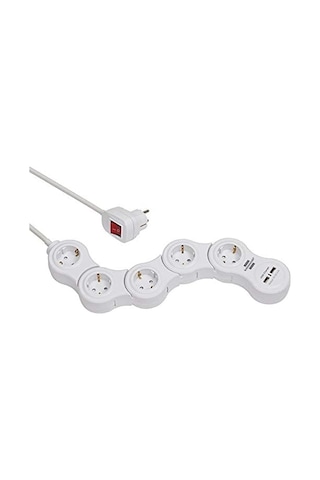 Vario Power Çoklu Priz, Usb Şarj Fonksiyonlu, Hareketli Çoklu Priz, 5 Kat 1,4 M Kablo, Şalterli Ve 2 Usb Şarj Soke 0