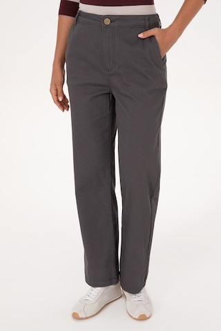 U.S. Polo Assn. Kadın Antrasit Straight Fit Kanvas Pantolon 50316895-VR006