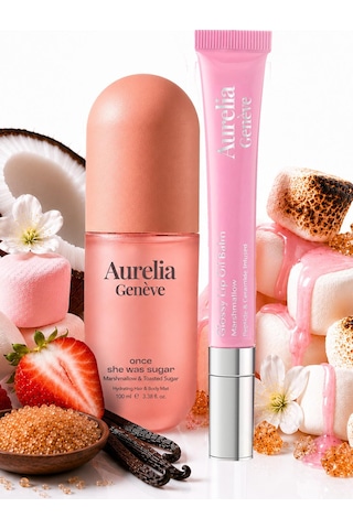 Wear Your Sweet Obsession - Peptit & Seramid İçeren Nemlendirici Soft Pembe Lip Balm & Marshmallow Ve Karamelize Şeker Kokulu Saç & Vücut Misti