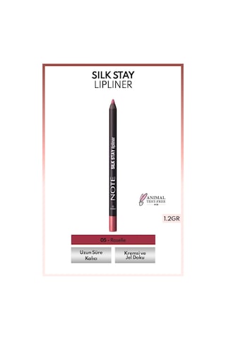 Note Cosmetique Silk Stay Lipliner Suya Dayanıklı İpeksi Dudak Kalemi 05 Roselle