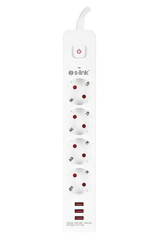 S-link Spg403u 1.5 Metre 4lü Anahtarlı Akım Korumalı Usb Girişli 1.5 M