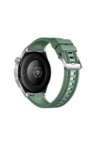 Huawei Watch Gt6 46mm İle Uyumlu Sportstripe Örgü Desen Metal Tokalı Silikon Akıllı Saat Kordonu
