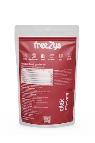 Freezya Freeze Dried Dondurularak Kurutulmuş Çilek - 15 Gr
