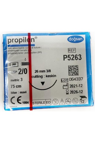 Doğsan Pegalak Propilen 2/0 Keskin 26 MM Cerrahi İplik