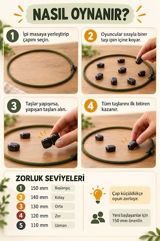 24 Parça Manyetik Taş Strateji Zeka Oyunu Ayarlanabilir İpli Taşınabilir 5 Farklı Zorluk Seviyeli Oyun
