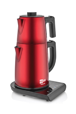 Egetürk TeaDem Vox Konuşan Dokunmatik Çay Makinesi Mama Suyu Hazırlama 1850W 1.7L Kettle 1.2L Demlik Kırmızı