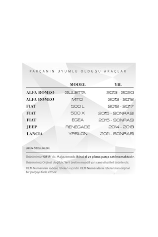 Alfa Romeo Giulietta, Fiat Egea için Tavan Anten Çubuğu