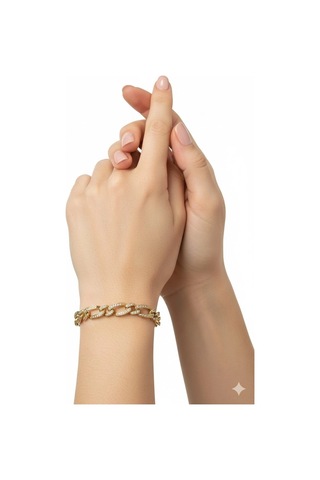 Zirkon Taşlı Pirinç Cm Bileklik 17+2 Cm - Kbl0396 Çok Renkli