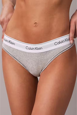 Kadın Logo Şeritli Tanga Külot - Gri-10031 Grey Heather