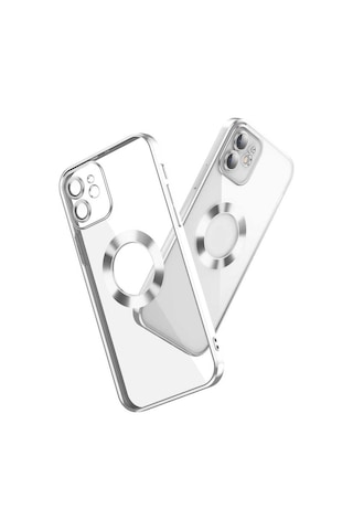 iPhone 11 Uyumlu Kamera Korumalı Logo Gösteren Omega Kılıf-gümüş Gümüş Gümüş