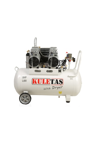 Kuletaş 2 Hp 8 Bar 80 LT Kurutuculu Sessiz Yağsız Dişçi Kompresörü