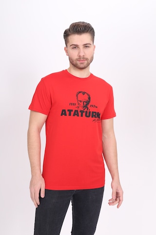 Toontoy Unisex Atatürk Baskılı Tişört Kırmızı