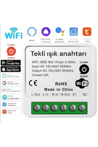 Tuya Destekli Akıllı Tekli Işık Anahtarı