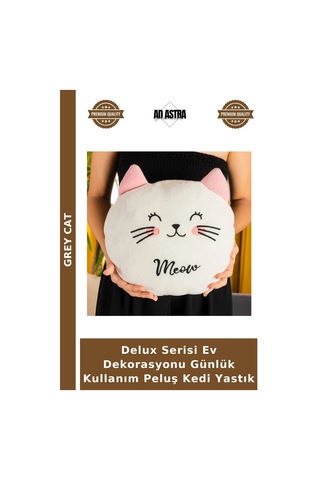 Delux Serisi Ev Dekorasyonu Günlük Kullanım Peluş Kedi Yastık Çok Renkli