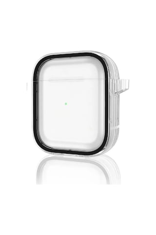 Movenchy Apple Airpods Uyumlu 4 4.nesil Shiny Şeffaf Kılıf - Siyah Çok Renkli