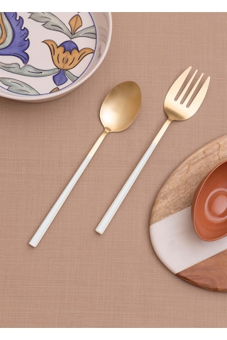 The Mia Bianco Salata Servis Takımı Gold 2 Parça Ckb0247 Gold