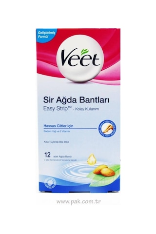 Veet Hassas Ciltler için Sir Ağda Bandı 12'li