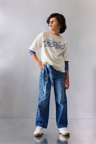 Defacto Wıde Leg Düz Paça Jean Pantolon Erkek Çocuk F8436a826smnm28 Mavi-nm28