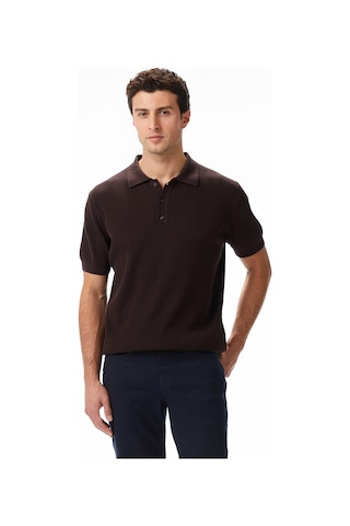 Nautica Erkek Kahverengi Regular Fit Kısa Kollu Triko Düz S55110t Kahverengi