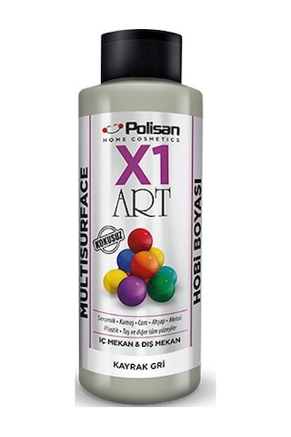 Polisan X1 Art Multisurface Hobi Boyası Kayrak Gri 120 ML