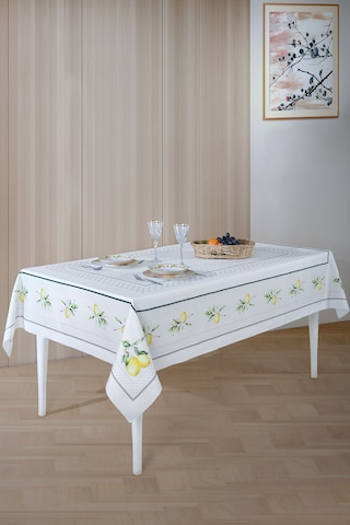 Elart Limonlu Masa Örtüsü Baskılı 160x220 Cm Renksiz