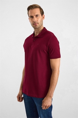 Süvari Koyu Bordo Slim Düz Nakışlı Pike Düğmeli Polo Yaka Tişört Ts1014000474-k09