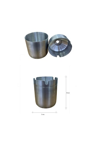 Yuvarlak Model Paslanmaz Çelik Kokusuz Küllük 8cm