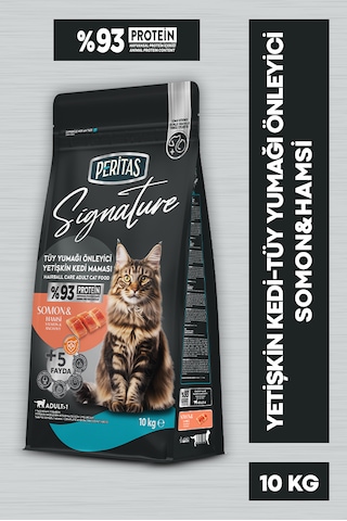 Peritas Signature Somonlu Tüy Yumağı Önleyici Yetişkin Kedi Maması 10 KG
