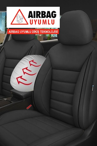 Jet Deri Oto Koltuk Kılıfı- Ford Focus-fiesta-escort İle Uyumlu Siyah