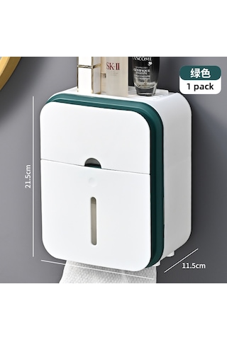 Yunboo Banyo Duvar Tipi Sulama Dayanıklı Bezyazısı Kutusu - Delme Yok Kurulum - Çok Amaçlı Hafıza Rafı Yeşil Diğer