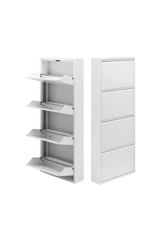 4'lü Metal Ayakkabılık - Beyaz