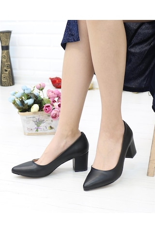 Nesil Shoes Bln 410 Siyah Günlük Topuklu Kadın Ayakkabı-siyah Siyah
