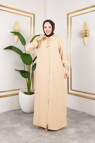 Salaş Kesim Aerobin Kumaş Ferace / Bej - F137 Bej