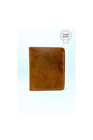 El Yapımı Hakiki Deri Premium Cüzdan Taba