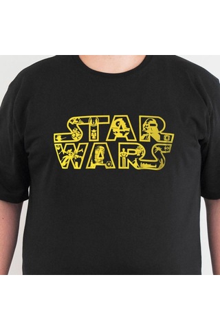 Bant Giyim - Star Wars 4xl Büyük Beden Erkek Tişört Siyah
