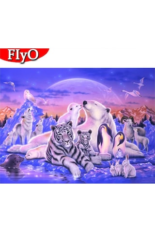 Gri 5d Elmas Boyama Tam Matkap Kare Çapraz Dikiş Dıy Elmas Nakış Boncuk Resim Kitleri Hayvanlar Ev Dekor 30x40cm