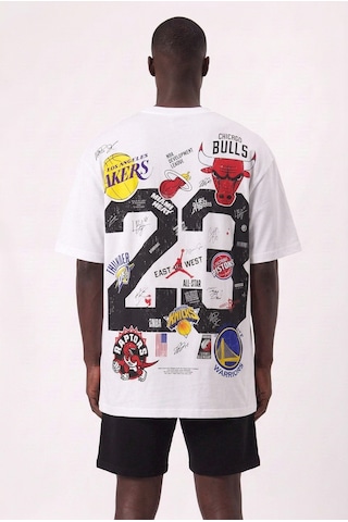 Blow Up Nba 23 Beyaz Oversize Erkek T-shirt 11278 SİYAH