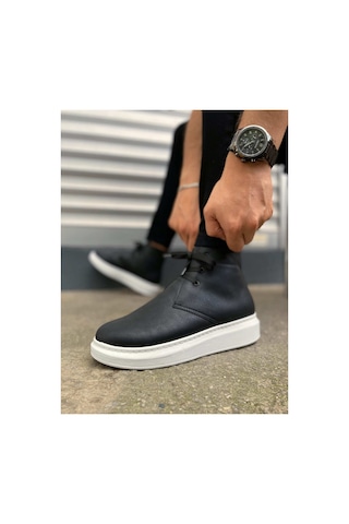 DMR Elegance Jy207 Oslo Bağcıklı Ortopedik Taban Cilt Erkek Spor Bot Cbt Siyah